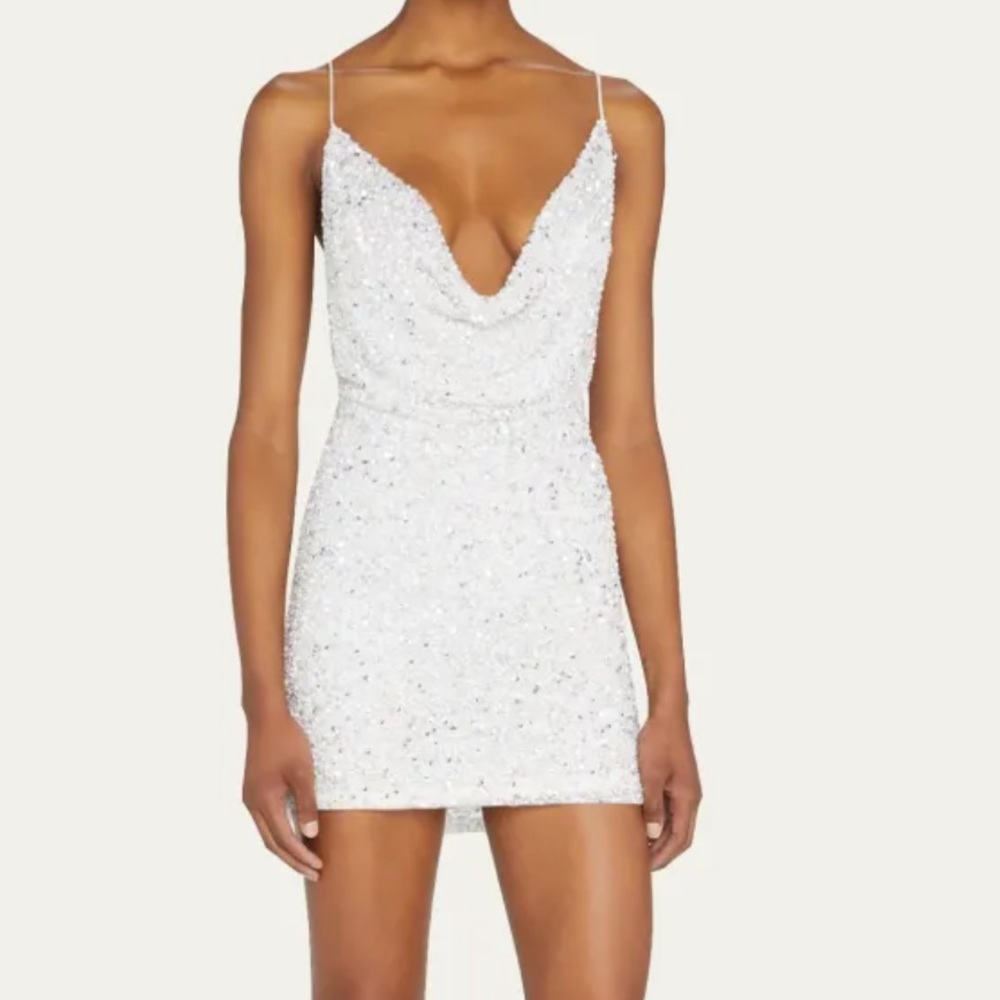 Mich Sequined Cowl-Neck Cocktail Dress